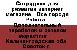 Сотрудник для развития интернет-магазина - Все города Работа » Дополнительный заработок и сетевой маркетинг   . Калининградская обл.,Советск г.